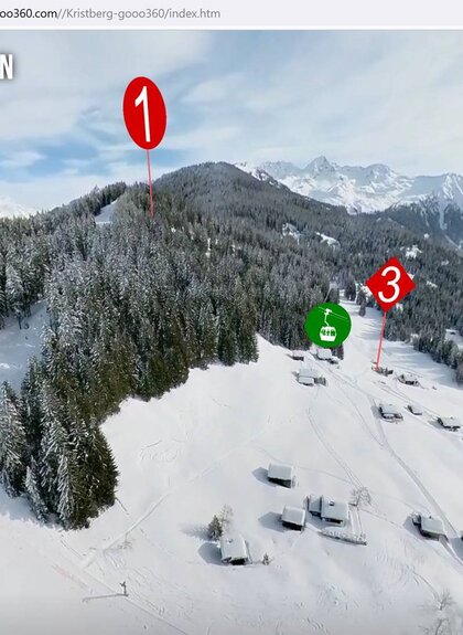 360 Grad Animation vom Skigebiet am Kristberg im Silbertal, dem Genießerberg im Montafon | ©  ski.gooo360.com | Part of Agentur GRADEXT